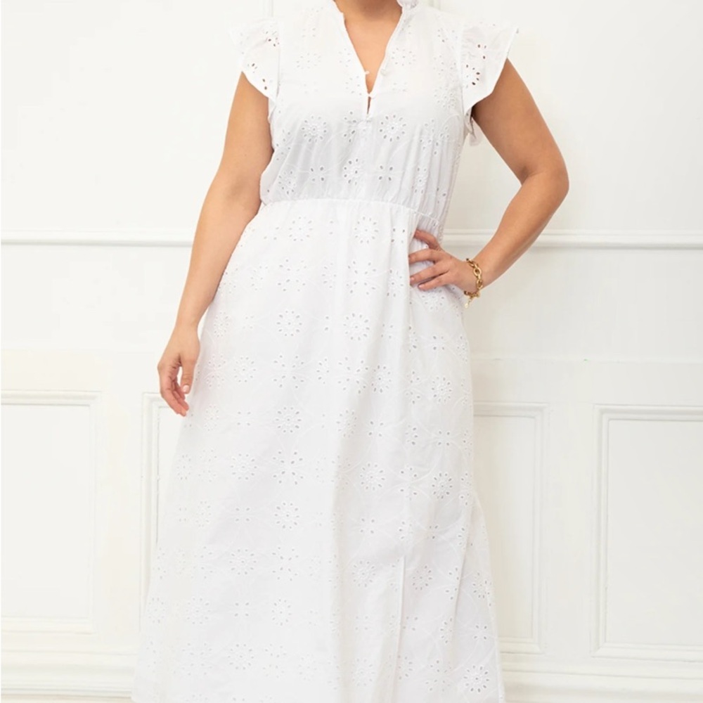 Eloquii White Eyelet Maxi Dress